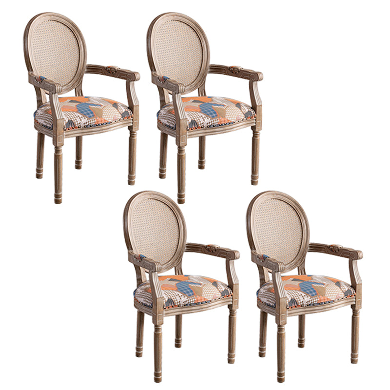 Solid Wood Farmhouse Dining Room Chair Matte Finish King Louis Back Side Chair Orange 4 Piece Set Clearhalo ' kitchen&dining_furn' 'Dining Chairs' 'Dining Tables & Seating' 'dining_chair' 'furn' 'furn_dining_chair' 'Furniture' 'furniture_dining_chair' 'Kitchen & Dining Furniture' 'kitchen' 3836415