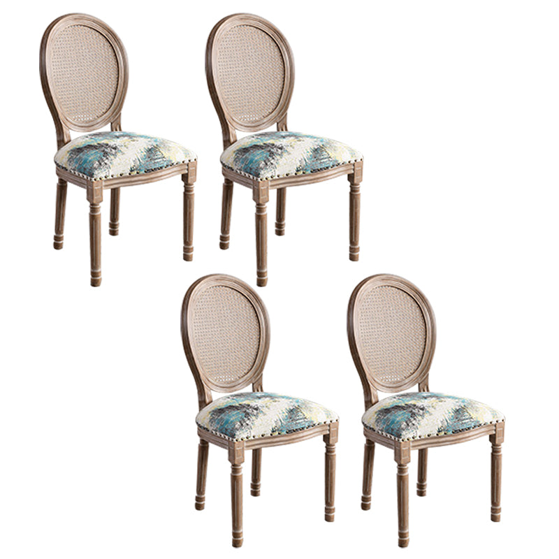 Solid Wood Farmhouse Dining Room Chair Matte Finish King Louis Back Side Chair Blue 4 Piece Set Clearhalo ' kitchen&dining_furn' 'Dining Chairs' 'Dining Tables & Seating' 'dining_chair' 'furn' 'furn_dining_chair' 'Furniture' 'furniture_dining_chair' 'Kitchen & Dining Furniture' 'kitchen' 3836421