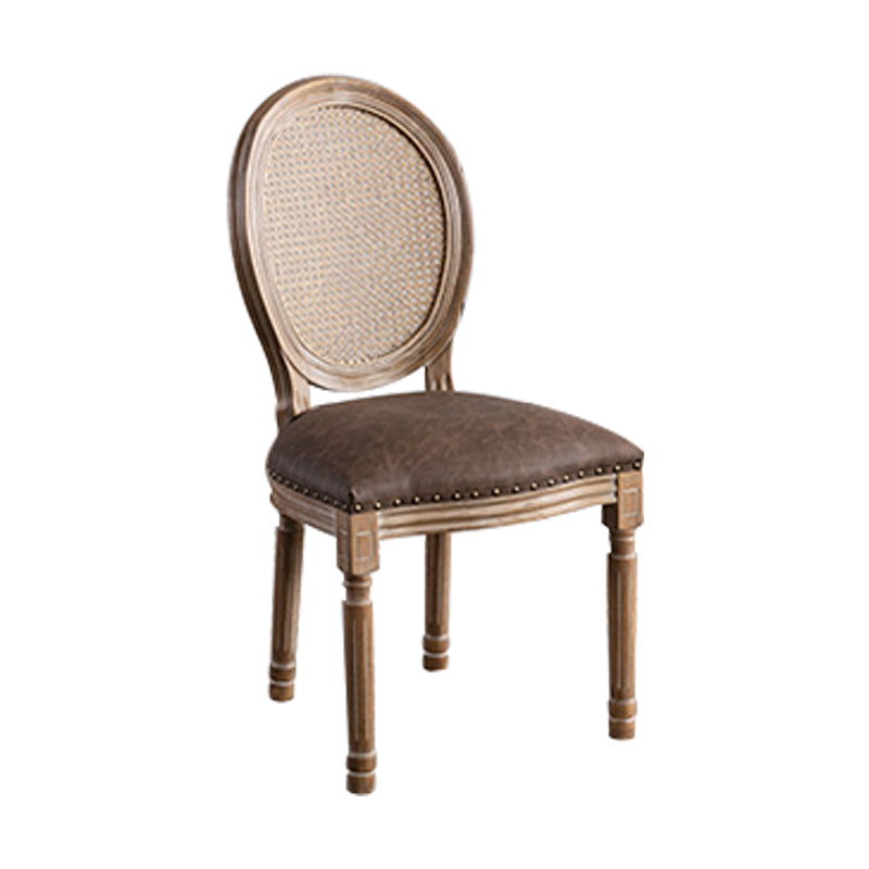 Solid Wood Farmhouse Dining Room Chair Matte Finish King Louis Back Side Chair Coffee 1 Piece Clearhalo ' kitchen&dining_furn' 'Dining Chairs' 'Dining Tables & Seating' 'dining_chair' 'furn' 'furn_dining_chair' 'Furniture' 'furniture_dining_chair' 'Kitchen & Dining Furniture' 'kitchen' 3836422