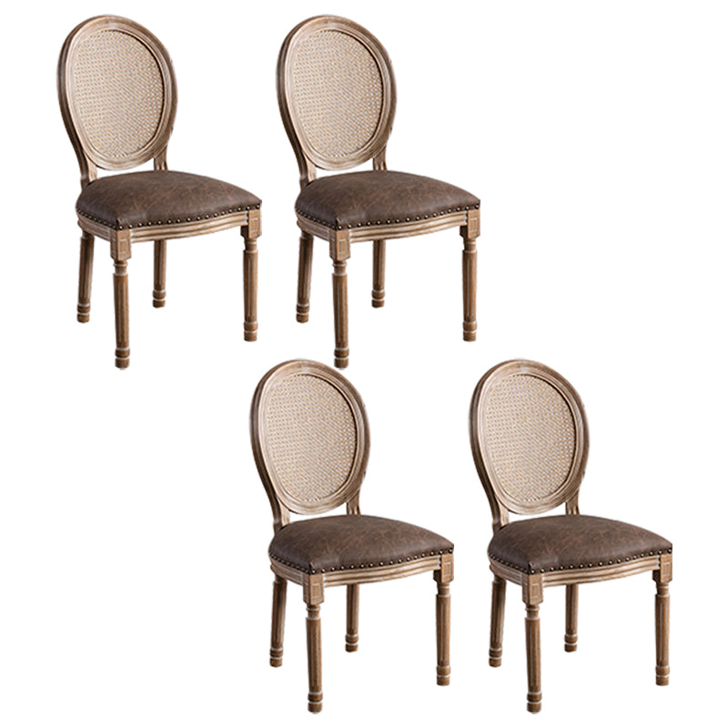 Solid Wood Farmhouse Dining Room Chair Matte Finish King Louis Back Side Chair Coffee 4 Piece Set Clearhalo ' kitchen&dining_furn' 'Dining Chairs' 'Dining Tables & Seating' 'dining_chair' 'furn' 'furn_dining_chair' 'Furniture' 'furniture_dining_chair' 'Kitchen & Dining Furniture' 'kitchen' 3836424