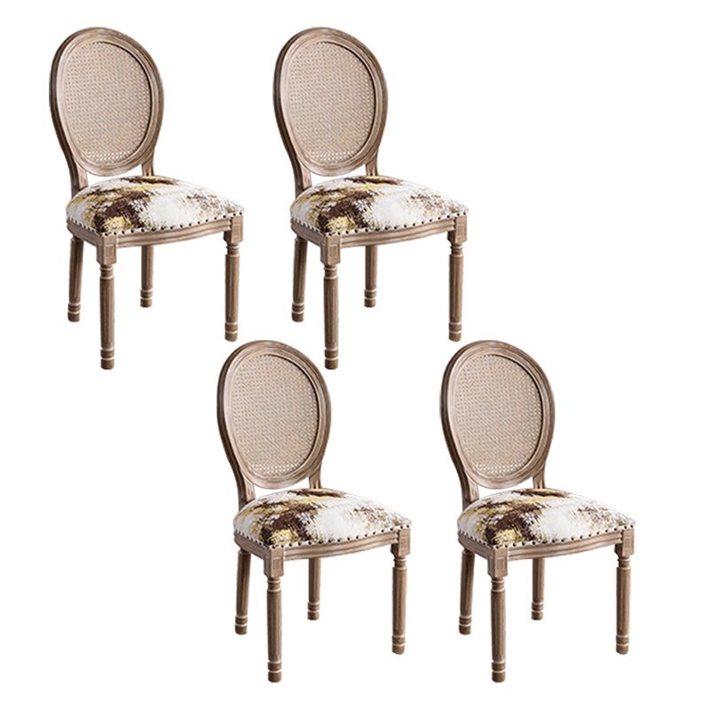 Solid Wood Farmhouse Dining Room Chair Matte Finish King Louis Back Side Chair Brown 4 Piece Set Clearhalo ' kitchen&dining_furn' 'Dining Chairs' 'Dining Tables & Seating' 'dining_chair' 'furn' 'furn_dining_chair' 'Furniture' 'furniture_dining_chair' 'Kitchen & Dining Furniture' 'kitchen' 3836427