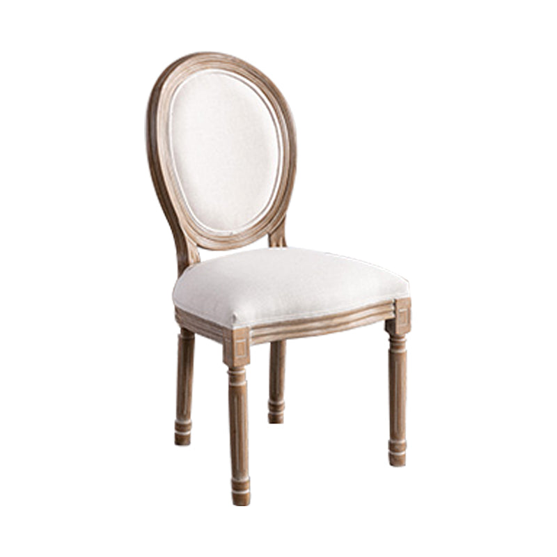 Solid Wood Farmhouse Dining Room Chair Matte Finish King Louis Back Side Chair Off-White 1 Piece Clearhalo ' kitchen&dining_furn' 'Dining Chairs' 'Dining Tables & Seating' 'dining_chair' 'furn' 'furn_dining_chair' 'Furniture' 'furniture_dining_chair' 'Kitchen & Dining Furniture' 'kitchen' 3836431