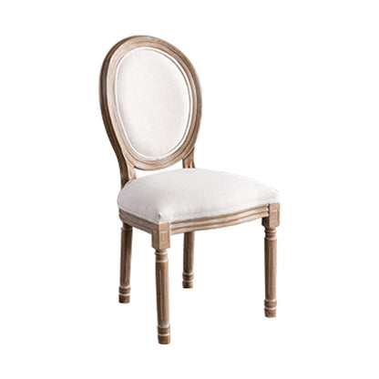 Solid Wood Farmhouse Dining Room Chair Matte Finish King Louis Back Side Chair Off-White 1 Piece Clearhalo ' kitchen&dining_furn' 'Dining Chairs' 'Dining Tables & Seating' 'dining_chair' 'furn' 'furn_dining_chair' 'Furniture' 'furniture_dining_chair' 'Kitchen & Dining Furniture' 'kitchen' 3836431