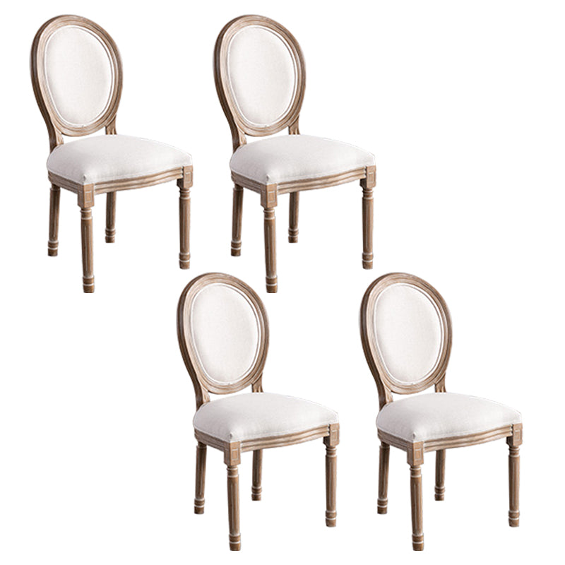 Solid Wood Farmhouse Dining Room Chair Matte Finish King Louis Back Side Chair Off-White 4 Piece Set Clearhalo ' kitchen&dining_furn' 'Dining Chairs' 'Dining Tables & Seating' 'dining_chair' 'furn' 'furn_dining_chair' 'Furniture' 'furniture_dining_chair' 'Kitchen & Dining Furniture' 'kitchen' 3836433
