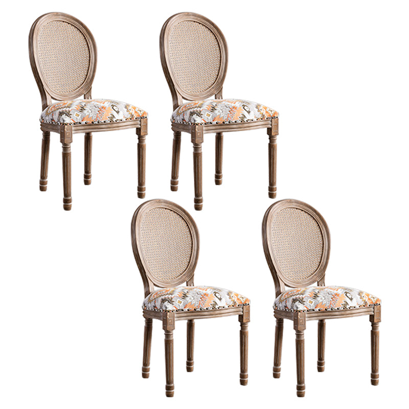 Solid Wood Farmhouse Dining Room Chair Matte Finish King Louis Back Side Chair Yellow 4 Piece Set Clearhalo ' kitchen&dining_furn' 'Dining Chairs' 'Dining Tables & Seating' 'dining_chair' 'furn' 'furn_dining_chair' 'Furniture' 'furniture_dining_chair' 'Kitchen & Dining Furniture' 'kitchen' 3836439