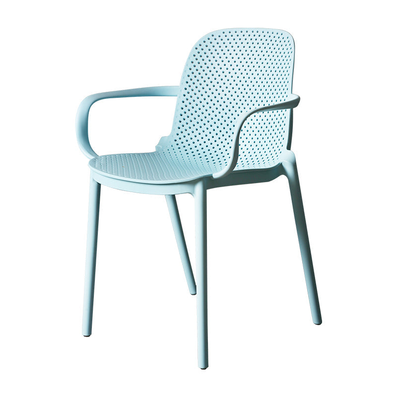 Contemporary Style Plastic Dining Armchair Multicolor Stackable Dining Chair Clearhalo ' kitchen&dining_furn' 'Dining Chairs' 'Dining Tables & Seating' 'dining_chair' 'furn' 'furn_dining_chair' 'Furniture' 'furniture_dining_chair' 'Kitchen & Dining Furniture' 'kitchen' 3836449
