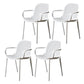 Contemporary Style Plastic Dining Armchair Multicolor Stackable Dining Chair White 4 Piece Set Clearhalo ' kitchen&dining_furn' 'Dining Chairs' 'Dining Tables & Seating' 'dining_chair' 'furn' 'furn_dining_chair' 'Furniture' 'furniture_dining_chair' 'Kitchen & Dining Furniture' 'kitchen' 3836455