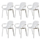 Contemporary Style Plastic Dining Armchair Multicolor Stackable Dining Chair White 6 Piece Set Clearhalo ' kitchen&dining_furn' 'Dining Chairs' 'Dining Tables & Seating' 'dining_chair' 'furn' 'furn_dining_chair' 'Furniture' 'furniture_dining_chair' 'Kitchen & Dining Furniture' 'kitchen' 3836457