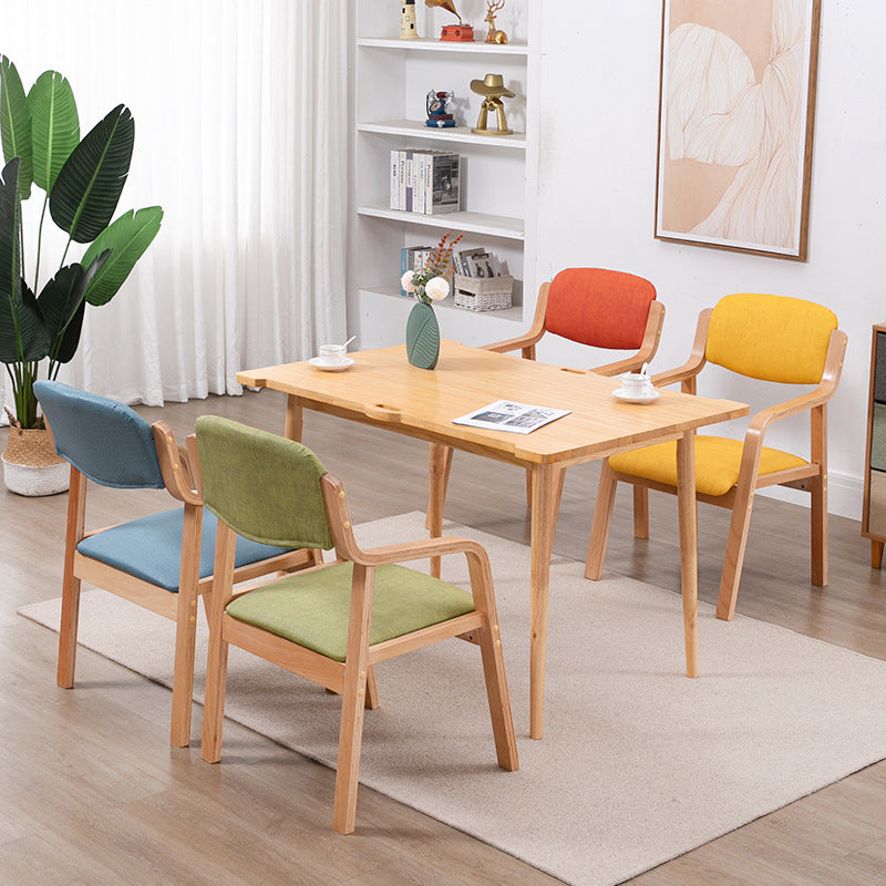 Contemporary Opening Back Kitchen Dining Arm Chair Solid Wood Dining Chair Clearhalo ' kitchen&dining_furn' 'Dining Chairs' 'Dining Tables & Seating' 'dining_chair' 'furn' 'furn_dining_chair' 'Furniture' 'furniture_dining_chair' 'Kitchen & Dining Furniture' 'kitchen' 3836464