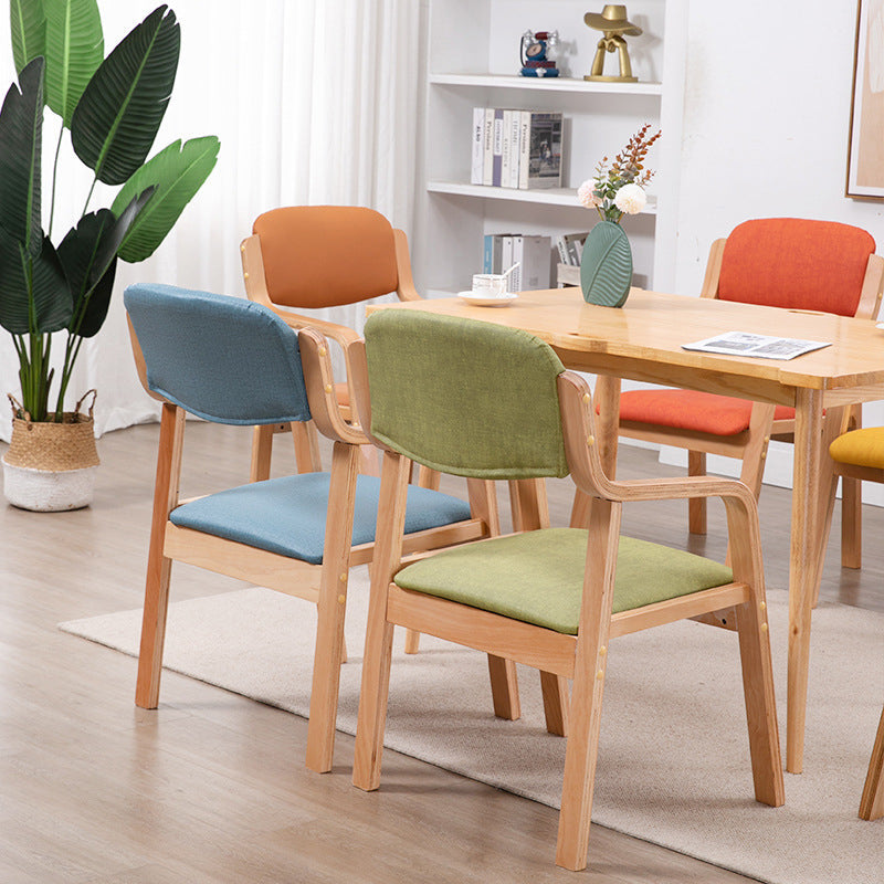 Contemporary Opening Back Kitchen Dining Arm Chair Solid Wood Dining Chair Clearhalo ' kitchen&dining_furn' 'Dining Chairs' 'Dining Tables & Seating' 'dining_chair' 'furn' 'furn_dining_chair' 'Furniture' 'furniture_dining_chair' 'Kitchen & Dining Furniture' 'kitchen' 3836467