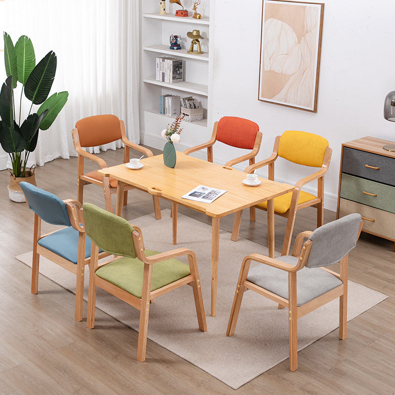 Contemporary Opening Back Kitchen Dining Arm Chair Solid Wood Dining Chair Clearhalo ' kitchen&dining_furn' 'Dining Chairs' 'Dining Tables & Seating' 'dining_chair' 'furn' 'furn_dining_chair' 'Furniture' 'furniture_dining_chair' 'Kitchen & Dining Furniture' 'kitchen' 3836468