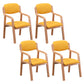 Contemporary Opening Back Kitchen Dining Arm Chair Solid Wood Dining Chair Yellow 4 Piece Set Clearhalo ' kitchen&dining_furn' 'Dining Chairs' 'Dining Tables & Seating' 'dining_chair' 'furn' 'furn_dining_chair' 'Furniture' 'furniture_dining_chair' 'Kitchen & Dining Furniture' 'kitchen' 3836470