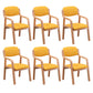 Contemporary Opening Back Kitchen Dining Arm Chair Solid Wood Dining Chair Yellow 6 Piece Set Clearhalo ' kitchen&dining_furn' 'Dining Chairs' 'Dining Tables & Seating' 'dining_chair' 'furn' 'furn_dining_chair' 'Furniture' 'furniture_dining_chair' 'Kitchen & Dining Furniture' 'kitchen' 3836473
