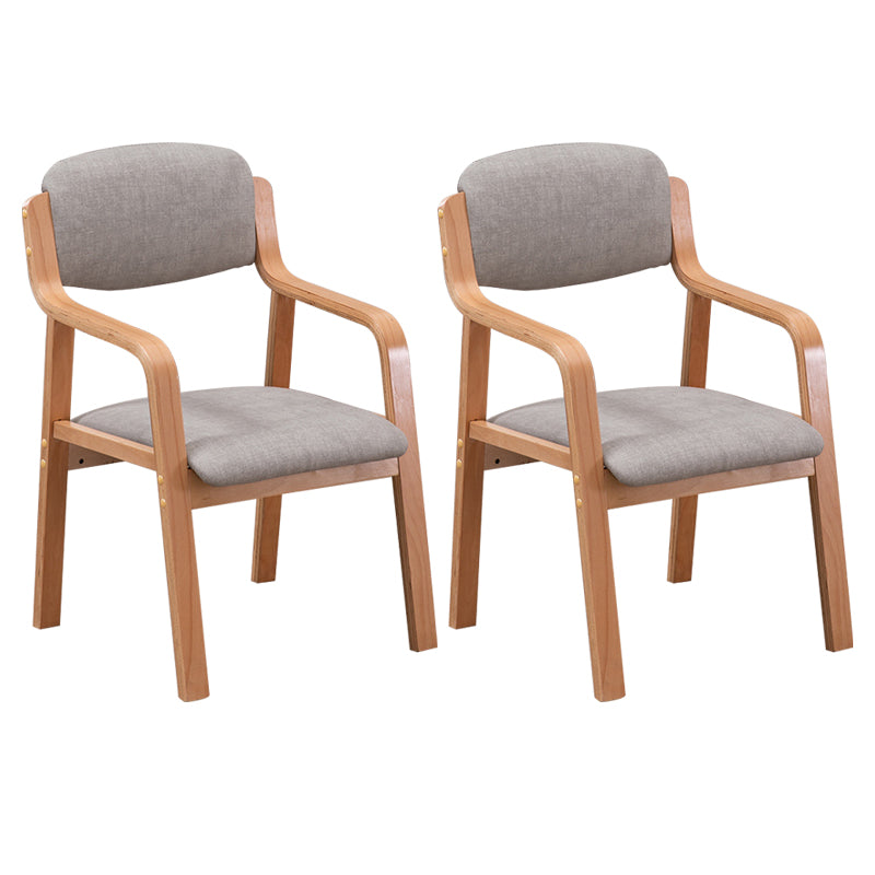 Contemporary Opening Back Kitchen Dining Arm Chair Solid Wood Dining Chair Grey 2 Piece Set Clearhalo ' kitchen&dining_furn' 'Dining Chairs' 'Dining Tables & Seating' 'dining_chair' 'furn' 'furn_dining_chair' 'Furniture' 'furniture_dining_chair' 'Kitchen & Dining Furniture' 'kitchen' 3836474