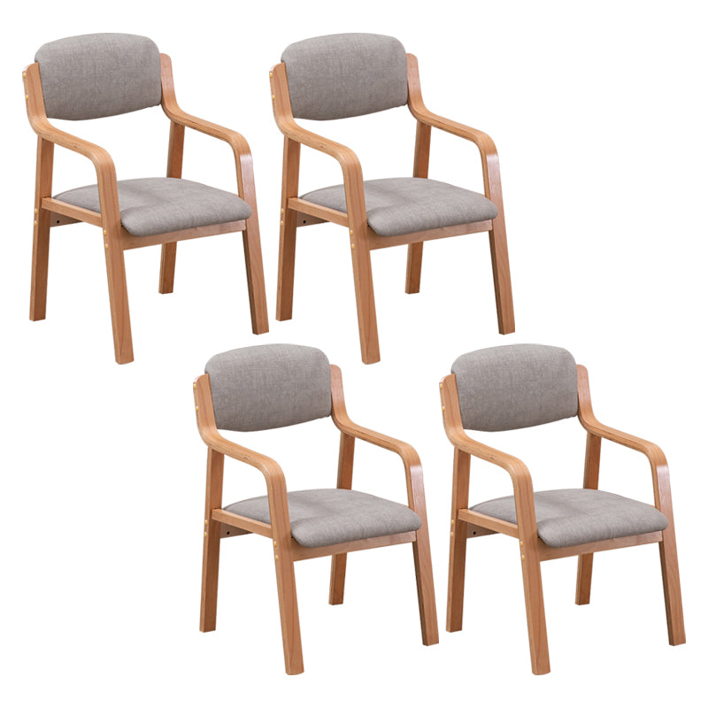 Contemporary Opening Back Kitchen Dining Arm Chair Solid Wood Dining Chair Grey 4 Piece Set Clearhalo ' kitchen&dining_furn' 'Dining Chairs' 'Dining Tables & Seating' 'dining_chair' 'furn' 'furn_dining_chair' 'Furniture' 'furniture_dining_chair' 'Kitchen & Dining Furniture' 'kitchen' 3836476