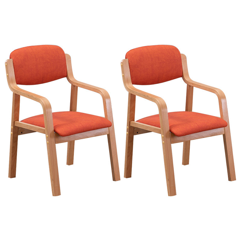 Contemporary Opening Back Kitchen Dining Arm Chair Solid Wood Dining Chair Red 2 Piece Set Clearhalo ' kitchen&dining_furn' 'Dining Chairs' 'Dining Tables & Seating' 'dining_chair' 'furn' 'furn_dining_chair' 'Furniture' 'furniture_dining_chair' 'Kitchen & Dining Furniture' 'kitchen' 3836480