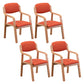 Contemporary Opening Back Kitchen Dining Arm Chair Solid Wood Dining Chair Red 4 Piece Set Clearhalo ' kitchen&dining_furn' 'Dining Chairs' 'Dining Tables & Seating' 'dining_chair' 'furn' 'furn_dining_chair' 'Furniture' 'furniture_dining_chair' 'Kitchen & Dining Furniture' 'kitchen' 3836482