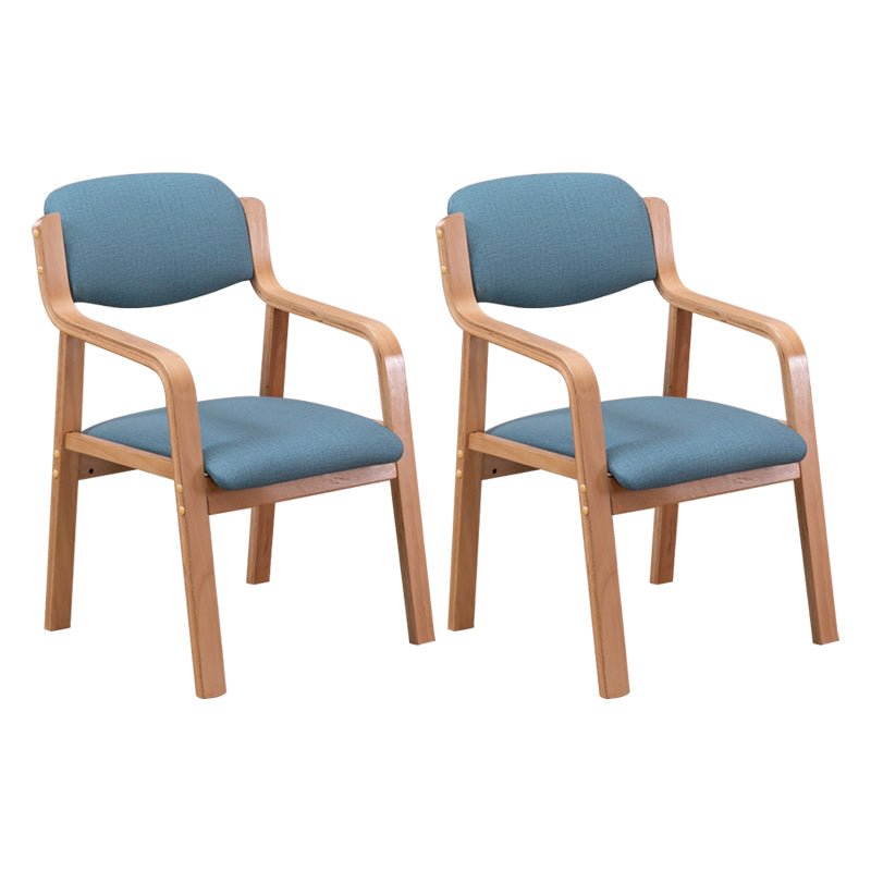 Contemporary Opening Back Kitchen Dining Arm Chair Solid Wood Dining Chair Blue 2 Piece Set Clearhalo ' kitchen&dining_furn' 'Dining Chairs' 'Dining Tables & Seating' 'dining_chair' 'furn' 'furn_dining_chair' 'Furniture' 'furniture_dining_chair' 'Kitchen & Dining Furniture' 'kitchen' 3836485