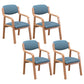 Contemporary Opening Back Kitchen Dining Arm Chair Solid Wood Dining Chair Blue 4 Piece Set Clearhalo ' kitchen&dining_furn' 'Dining Chairs' 'Dining Tables & Seating' 'dining_chair' 'furn' 'furn_dining_chair' 'Furniture' 'furniture_dining_chair' 'Kitchen & Dining Furniture' 'kitchen' 3836486