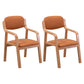 Contemporary Opening Back Kitchen Dining Arm Chair Solid Wood Dining Chair Brown 2 Piece Set Clearhalo ' kitchen&dining_furn' 'Dining Chairs' 'Dining Tables & Seating' 'dining_chair' 'furn' 'furn_dining_chair' 'Furniture' 'furniture_dining_chair' 'Kitchen & Dining Furniture' 'kitchen' 3836488
