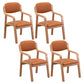 Contemporary Opening Back Kitchen Dining Arm Chair Solid Wood Dining Chair Brown 4 Piece Set Clearhalo ' kitchen&dining_furn' 'Dining Chairs' 'Dining Tables & Seating' 'dining_chair' 'furn' 'furn_dining_chair' 'Furniture' 'furniture_dining_chair' 'Kitchen & Dining Furniture' 'kitchen' 3836489