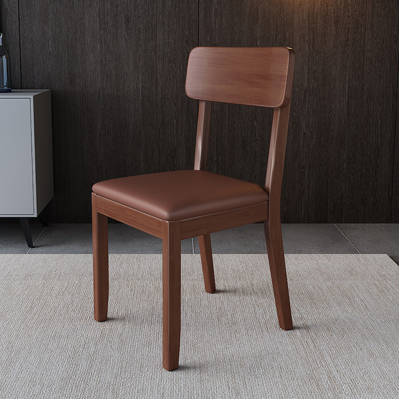 Modern Kitchen Square Dining Chair Open Back Dining Side Armless Chair Brown 1 Piece Walnut Clearhalo ' kitchen&dining_furn' 'Dining Chairs' 'Dining Tables & Seating' 'dining_chair' 'furn' 'furn_dining_chair' 'Furniture' 'furniture_dining_chair' 'Kitchen & Dining Furniture' 'kitchen' 3836492