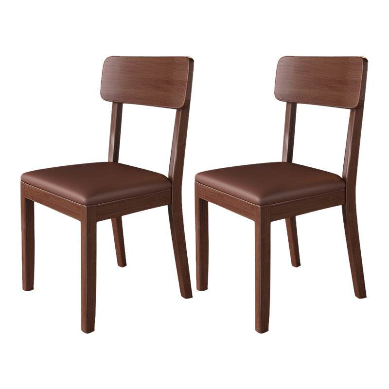 Modern Kitchen Square Dining Chair Open Back Dining Side Armless Chair Brown 2 Piece Set Walnut Clearhalo ' kitchen&dining_furn' 'Dining Chairs' 'Dining Tables & Seating' 'dining_chair' 'furn' 'furn_dining_chair' 'Furniture' 'furniture_dining_chair' 'Kitchen & Dining Furniture' 'kitchen' 3836493