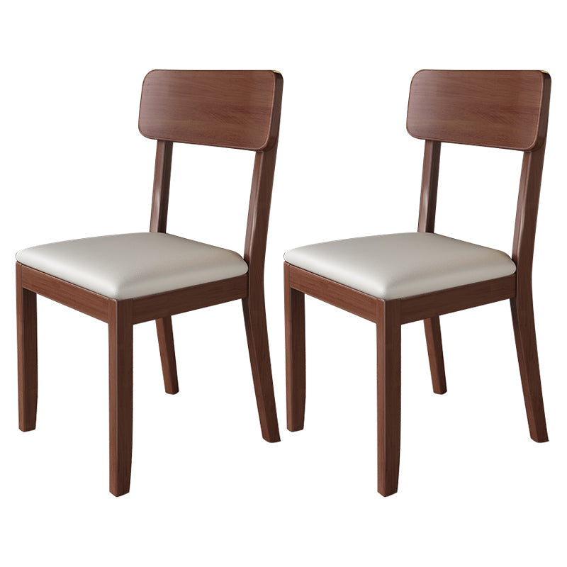 Modern Kitchen Square Dining Chair Open Back Dining Side Armless Chair White 2 Piece Set Walnut Clearhalo ' kitchen&dining_furn' 'Dining Chairs' 'Dining Tables & Seating' 'dining_chair' 'furn' 'furn_dining_chair' 'Furniture' 'furniture_dining_chair' 'Kitchen & Dining Furniture' 'kitchen' 3836505