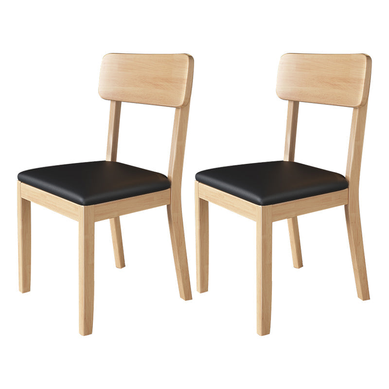 Modern Kitchen Square Dining Chair Open Back Dining Side Armless Chair Black 2 Piece Set Natural Wood Clearhalo ' kitchen&dining_furn' 'Dining Chairs' 'Dining Tables & Seating' 'dining_chair' 'furn' 'furn_dining_chair' 'Furniture' 'furniture_dining_chair' 'Kitchen & Dining Furniture' 'kitchen' 3836512
