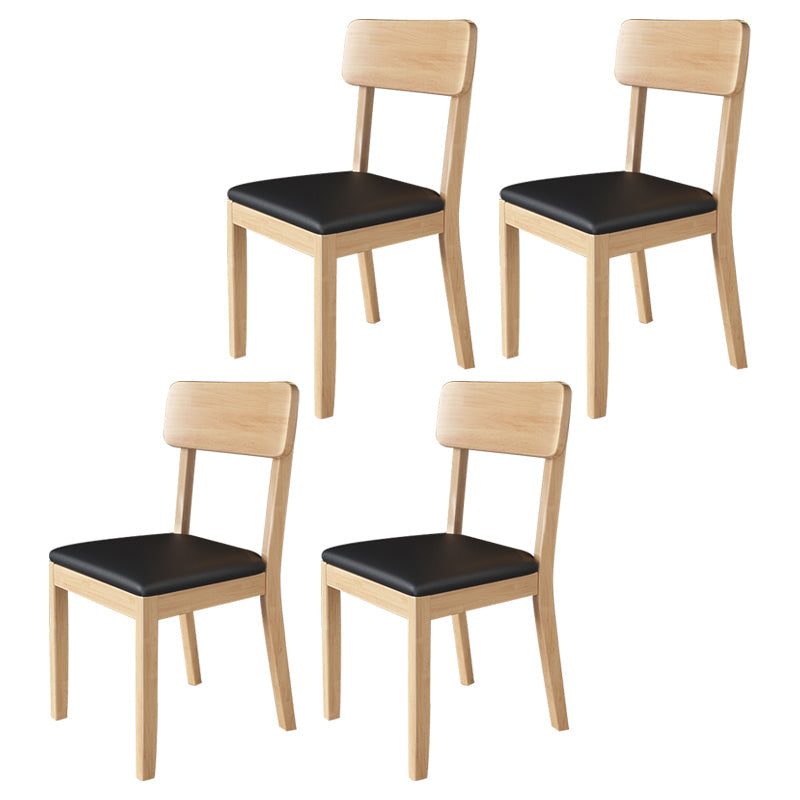 Modern Kitchen Square Dining Chair Open Back Dining Side Armless Chair Black 4 Piece Set Natural Wood Clearhalo ' kitchen&dining_furn' 'Dining Chairs' 'Dining Tables & Seating' 'dining_chair' 'furn' 'furn_dining_chair' 'Furniture' 'furniture_dining_chair' 'Kitchen & Dining Furniture' 'kitchen' 3836514