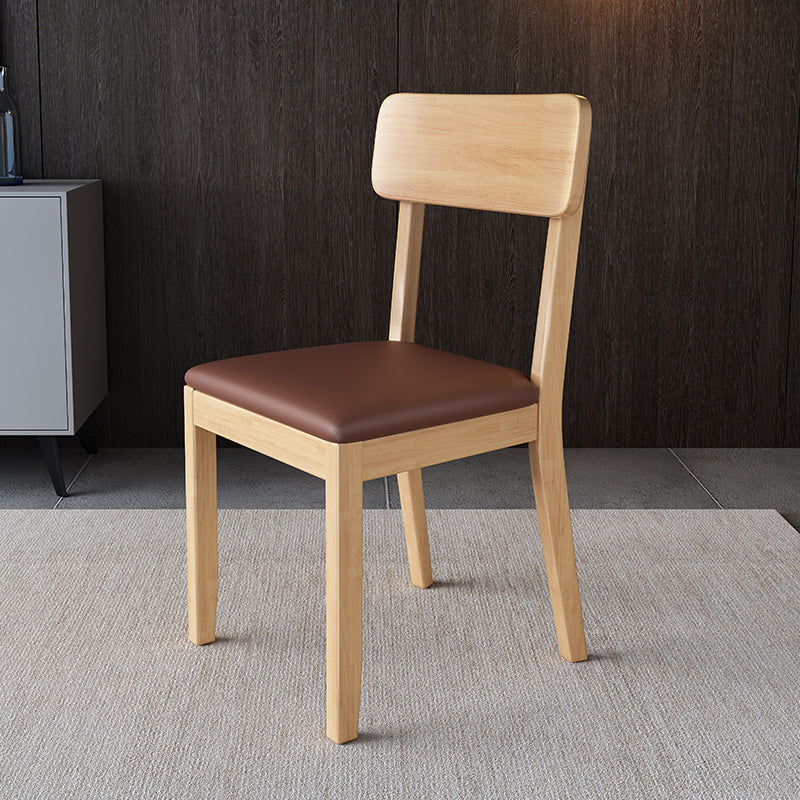 Modern Kitchen Square Dining Chair Open Back Dining Side Armless Chair Brown 1 Piece Natural Wood Clearhalo ' kitchen&dining_furn' 'Dining Chairs' 'Dining Tables & Seating' 'dining_chair' 'furn' 'furn_dining_chair' 'Furniture' 'furniture_dining_chair' 'Kitchen & Dining Furniture' 'kitchen' 3836515