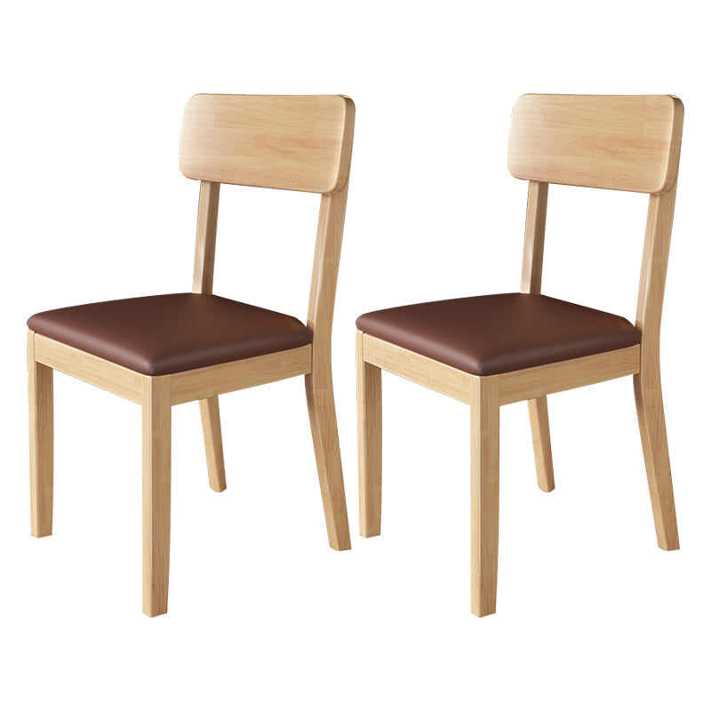 Modern Kitchen Square Dining Chair Open Back Dining Side Armless Chair Brown 2 Piece Set Natural Wood Clearhalo ' kitchen&dining_furn' 'Dining Chairs' 'Dining Tables & Seating' 'dining_chair' 'furn' 'furn_dining_chair' 'Furniture' 'furniture_dining_chair' 'Kitchen & Dining Furniture' 'kitchen' 3836518