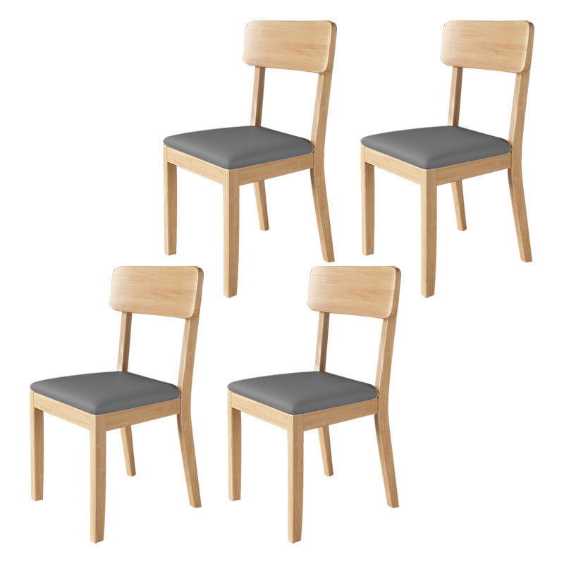 Modern Kitchen Square Dining Chair Open Back Dining Side Armless Chair Grey 4 Piece Set Natural Wood Clearhalo ' kitchen&dining_furn' 'Dining Chairs' 'Dining Tables & Seating' 'dining_chair' 'furn' 'furn_dining_chair' 'Furniture' 'furniture_dining_chair' 'Kitchen & Dining Furniture' 'kitchen' 3836525