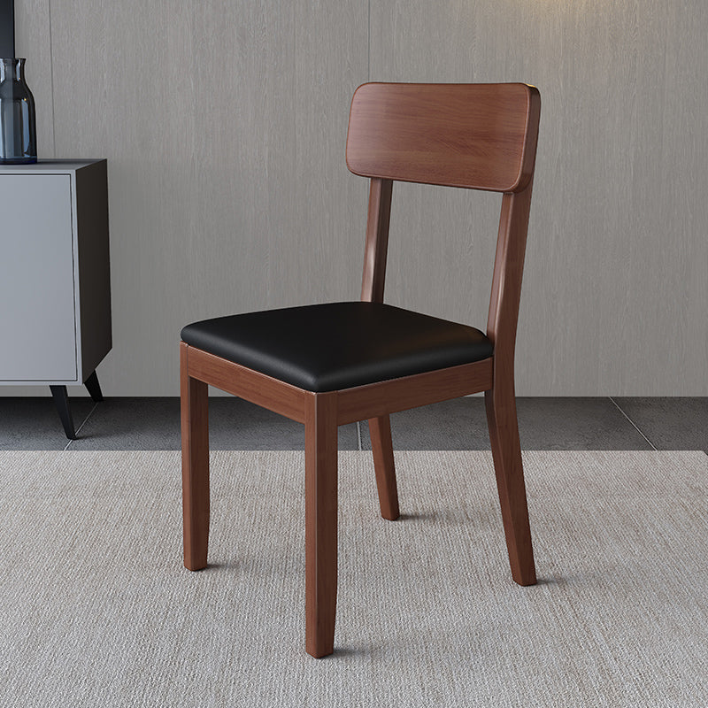 Modern Kitchen Square Dining Chair Open Back Dining Side Armless Chair Black 1 Piece Walnut Clearhalo ' kitchen&dining_furn' 'Dining Chairs' 'Dining Tables & Seating' 'dining_chair' 'furn' 'furn_dining_chair' 'Furniture' 'furniture_dining_chair' 'Kitchen & Dining Furniture' 'kitchen' 3836526