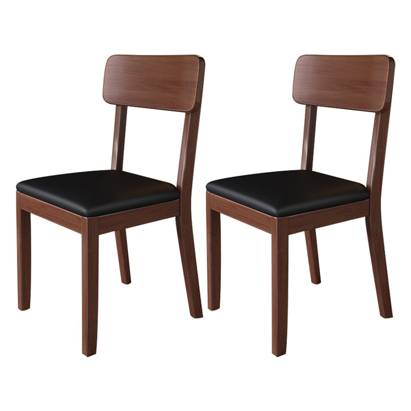 Modern Kitchen Square Dining Chair Open Back Dining Side Armless Chair Black 2 Piece Set Walnut Clearhalo ' kitchen&dining_furn' 'Dining Chairs' 'Dining Tables & Seating' 'dining_chair' 'furn' 'furn_dining_chair' 'Furniture' 'furniture_dining_chair' 'Kitchen & Dining Furniture' 'kitchen' 3836527