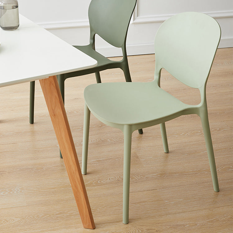 Scandinavian Plastic Dining Chair Open Back Side Chair with 4 Legs for Home Use Clearhalo ' kitchen&dining_furn' 'Dining Chairs' 'Dining Tables & Seating' 'dining_chair' 'furn' 'furn_dining_chair' 'Furniture' 'furniture_dining_chair' 'Kitchen & Dining Furniture' 'kitchen' 3836532