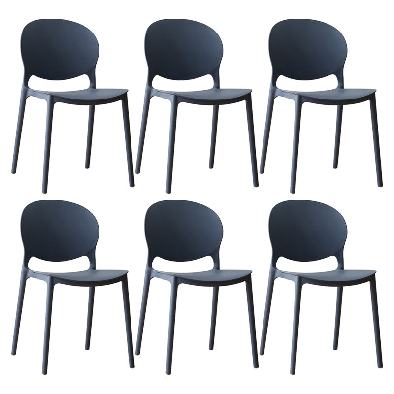 Scandinavian Plastic Dining Chair Open Back Side Chair with 4 Legs for Home Use Gray Blue Plastic & Acrylic 6 Piece Set Clearhalo ' kitchen&dining_furn' 'Dining Chairs' 'Dining Tables & Seating' 'dining_chair' 'furn' 'furn_dining_chair' 'Furniture' 'furniture_dining_chair' 'Kitchen & Dining Furniture' 'kitchen' 3836536