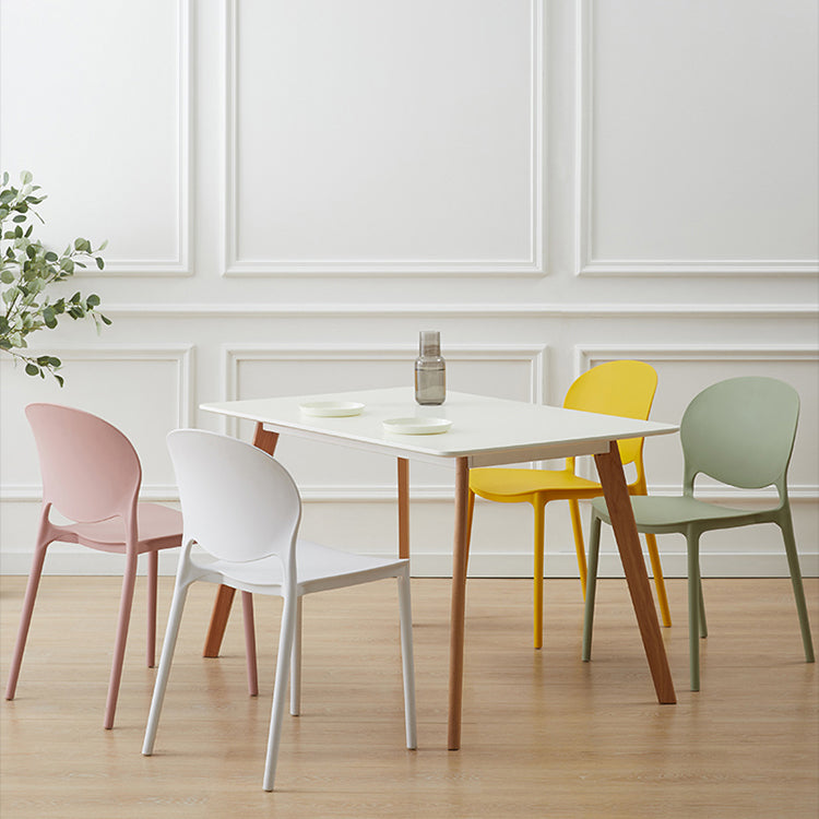 Scandinavian Plastic Dining Chair Open Back Side Chair with 4 Legs for Home Use Clearhalo ' kitchen&dining_furn' 'Dining Chairs' 'Dining Tables & Seating' 'dining_chair' 'furn' 'furn_dining_chair' 'Furniture' 'furniture_dining_chair' 'Kitchen & Dining Furniture' 'kitchen' 3836537
