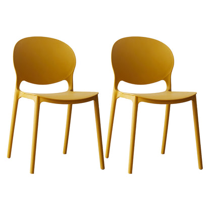 Scandinavian Plastic Dining Chair Open Back Side Chair with 4 Legs for Home Use Ginger Plastic & Acrylic 2 Piece Set Clearhalo ' kitchen&dining_furn' 'Dining Chairs' 'Dining Tables & Seating' 'dining_chair' 'furn' 'furn_dining_chair' 'Furniture' 'furniture_dining_chair' 'Kitchen & Dining Furniture' 'kitchen' 3836538