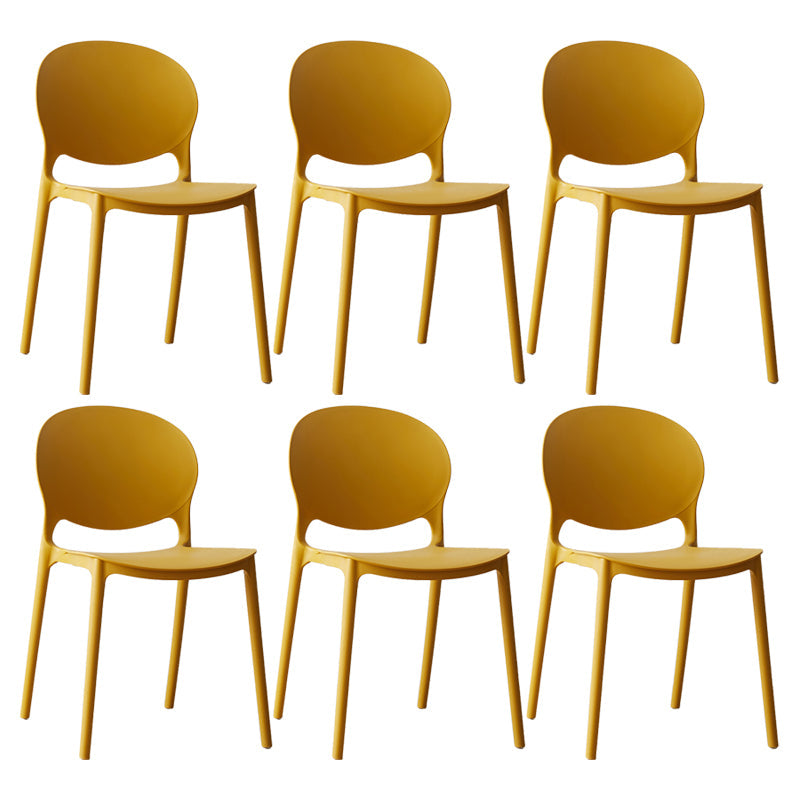 Scandinavian Plastic Dining Chair Open Back Side Chair with 4 Legs for Home Use Ginger Plastic & Acrylic 6 Piece Set Clearhalo ' kitchen&dining_furn' 'Dining Chairs' 'Dining Tables & Seating' 'dining_chair' 'furn' 'furn_dining_chair' 'Furniture' 'furniture_dining_chair' 'Kitchen & Dining Furniture' 'kitchen' 3836543