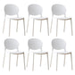 Scandinavian Plastic Dining Chair Open Back Side Chair with 4 Legs for Home Use White Plastic & Acrylic 6 Piece Set Clearhalo ' kitchen&dining_furn' 'Dining Chairs' 'Dining Tables & Seating' 'dining_chair' 'furn' 'furn_dining_chair' 'Furniture' 'furniture_dining_chair' 'Kitchen & Dining Furniture' 'kitchen' 3836548