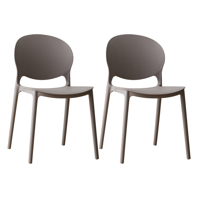 Scandinavian Plastic Dining Chair Open Back Side Chair with 4 Legs for Home Use Grey Plastic & Acrylic 2 Piece Set Clearhalo ' kitchen&dining_furn' 'Dining Chairs' 'Dining Tables & Seating' 'dining_chair' 'furn' 'furn_dining_chair' 'Furniture' 'furniture_dining_chair' 'Kitchen & Dining Furniture' 'kitchen' 3836550