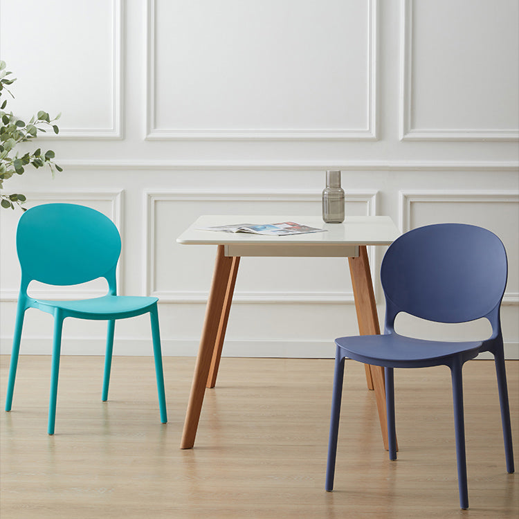Scandinavian Plastic Dining Chair Open Back Side Chair with 4 Legs for Home Use Clearhalo ' kitchen&dining_furn' 'Dining Chairs' 'Dining Tables & Seating' 'dining_chair' 'furn' 'furn_dining_chair' 'Furniture' 'furniture_dining_chair' 'Kitchen & Dining Furniture' 'kitchen' 3836551