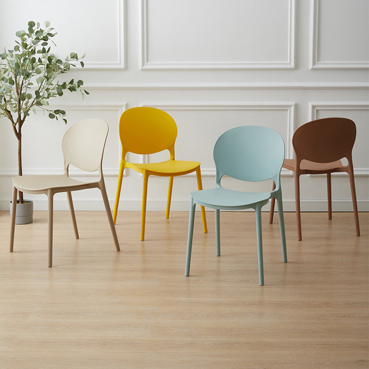 Scandinavian Plastic Dining Chair Open Back Side Chair with 4 Legs for Home Use Clearhalo ' kitchen&dining_furn' 'Dining Chairs' 'Dining Tables & Seating' 'dining_chair' 'furn' 'furn_dining_chair' 'Furniture' 'furniture_dining_chair' 'Kitchen & Dining Furniture' 'kitchen' 3836552