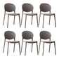 Scandinavian Plastic Dining Chair Open Back Side Chair with 4 Legs for Home Use Grey Plastic & Acrylic 6 Piece Set Clearhalo ' kitchen&dining_furn' 'Dining Chairs' 'Dining Tables & Seating' 'dining_chair' 'furn' 'furn_dining_chair' 'Furniture' 'furniture_dining_chair' 'Kitchen & Dining Furniture' 'kitchen' 3836554