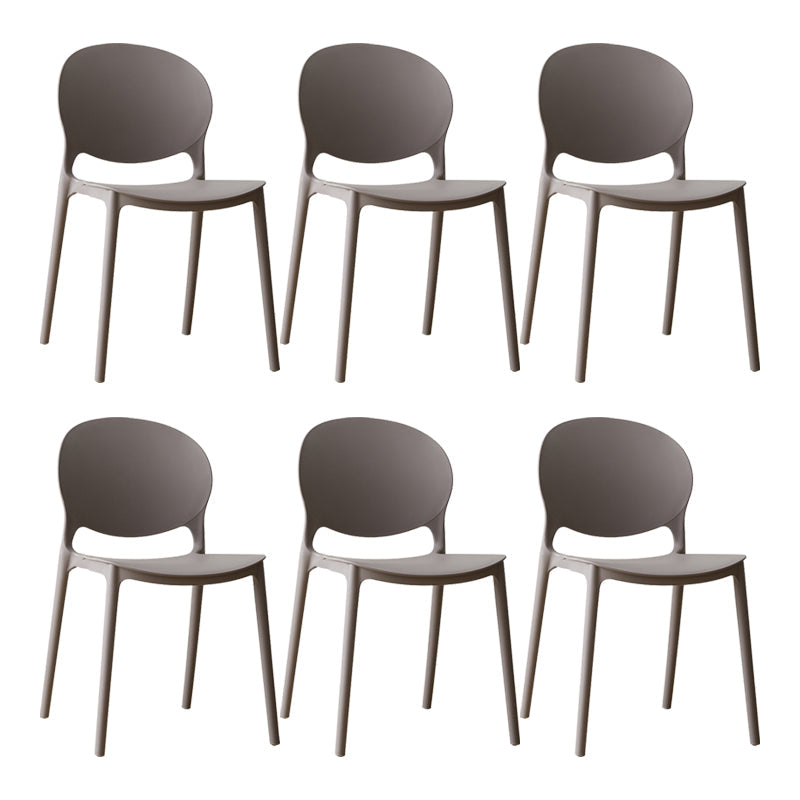 Scandinavian Plastic Dining Chair Open Back Side Chair with 4 Legs for Home Use Grey Plastic & Acrylic 6 Piece Set Clearhalo ' kitchen&dining_furn' 'Dining Chairs' 'Dining Tables & Seating' 'dining_chair' 'furn' 'furn_dining_chair' 'Furniture' 'furniture_dining_chair' 'Kitchen & Dining Furniture' 'kitchen' 3836554