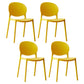 Scandinavian Plastic Dining Chair Open Back Side Chair with 4 Legs for Home Use Yellow Plastic & Acrylic 4 Piece Set Clearhalo ' kitchen&dining_furn' 'Dining Chairs' 'Dining Tables & Seating' 'dining_chair' 'furn' 'furn_dining_chair' 'Furniture' 'furniture_dining_chair' 'Kitchen & Dining Furniture' 'kitchen' 3836556