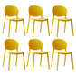 Scandinavian Plastic Dining Chair Open Back Side Chair with 4 Legs for Home Use Yellow Plastic & Acrylic 6 Piece Set Clearhalo ' kitchen&dining_furn' 'Dining Chairs' 'Dining Tables & Seating' 'dining_chair' 'furn' 'furn_dining_chair' 'Furniture' 'furniture_dining_chair' 'Kitchen & Dining Furniture' 'kitchen' 3836557