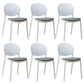 Scandinavian Plastic Dining Chair Open Back Side Chair with 4 Legs for Home Use White Fabric 6 Piece Set Clearhalo ' kitchen&dining_furn' 'Dining Chairs' 'Dining Tables & Seating' 'dining_chair' 'furn' 'furn_dining_chair' 'Furniture' 'furniture_dining_chair' 'Kitchen & Dining Furniture' 'kitchen' 3836560