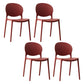 Scandinavian Plastic Dining Chair Open Back Side Chair with 4 Legs for Home Use Burgundy Plastic & Acrylic 4 Piece Set Clearhalo ' kitchen&dining_furn' 'Dining Chairs' 'Dining Tables & Seating' 'dining_chair' 'furn' 'furn_dining_chair' 'Furniture' 'furniture_dining_chair' 'Kitchen & Dining Furniture' 'kitchen' 3836562